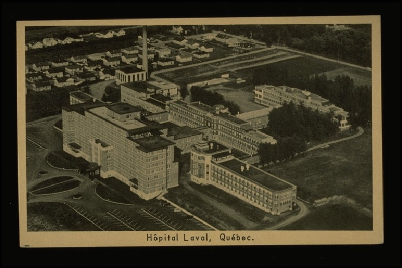 Vue aérienne de l'hôpital Laval. Sans date.